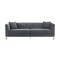 Armen Living Everest 90" Gray Fabric Upholstered Sofa with Brushed Stainless Steel Legs LCEV3GREY - alternate 1
